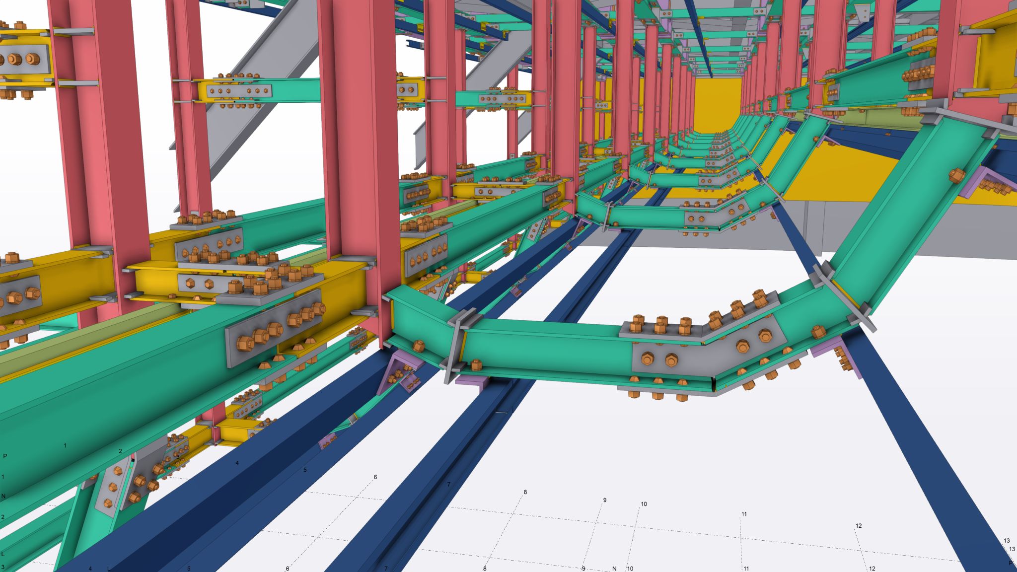 鉄骨製作図サポート・施工現場イメージ